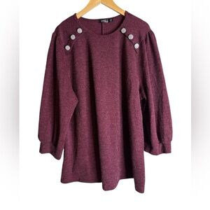 Sweater Tunic 3XL Burgundy Cure